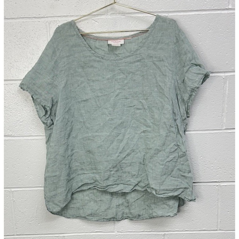 Isaac Mizrahi 100% Flowy Peasant Top Short Sleeved / Size‎ 1X